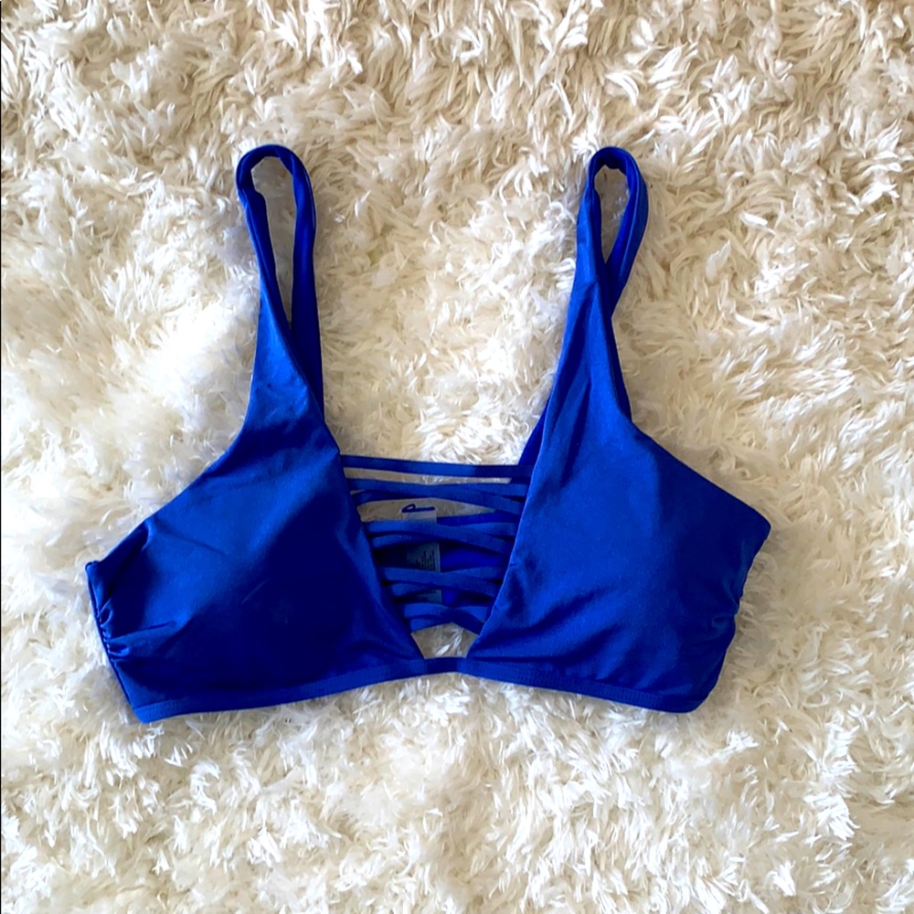 Blue bikini top